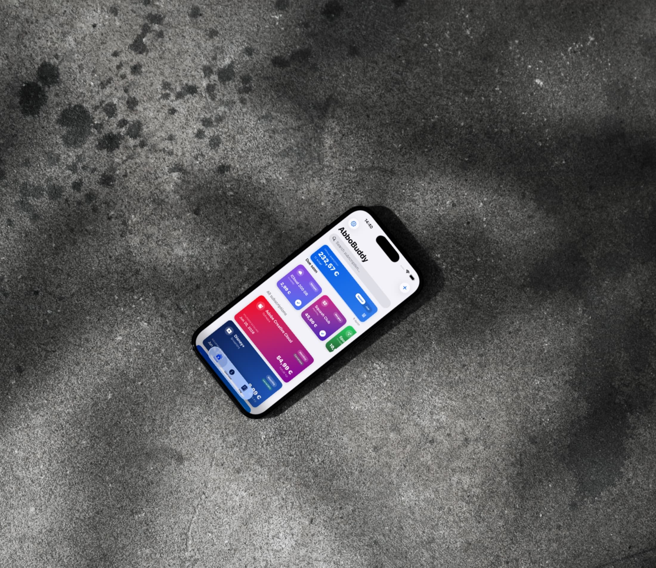 AbboBuddy-abonnementenapp op een smartphone